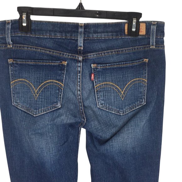 Levis 524 Too Superlow Jeans Womens 7 Blue Bootcut Low Rise Stretch Denim - Picture 3 of 16